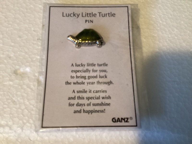 Lucky Little turtle pin with gift card