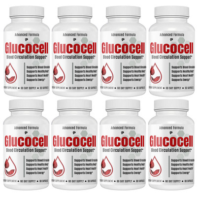Glucocell - Blood Circulation Support Formula, Heart Health- 8 Bottles