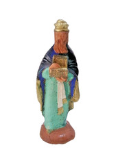 Santon old Mage King - signed E. Ricard Marseille - height: 12.6 cm