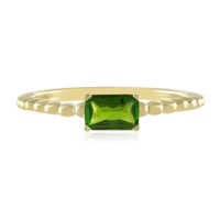 Cavill Russischer Diopsid Ring 0,43Ct Oktagon 925 Silber Vergoldet GrüN