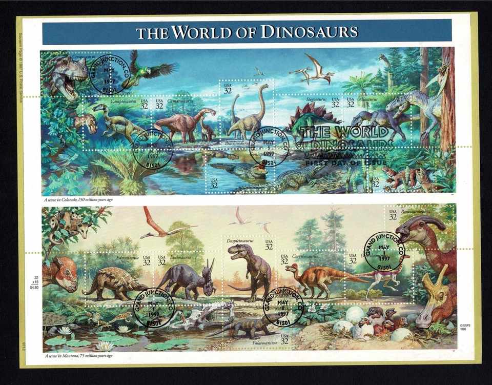 3136 a-o Dinosaurs First Day Covers - sheets - HF - Artmaster & Souvenir Page - Image 4 of 4