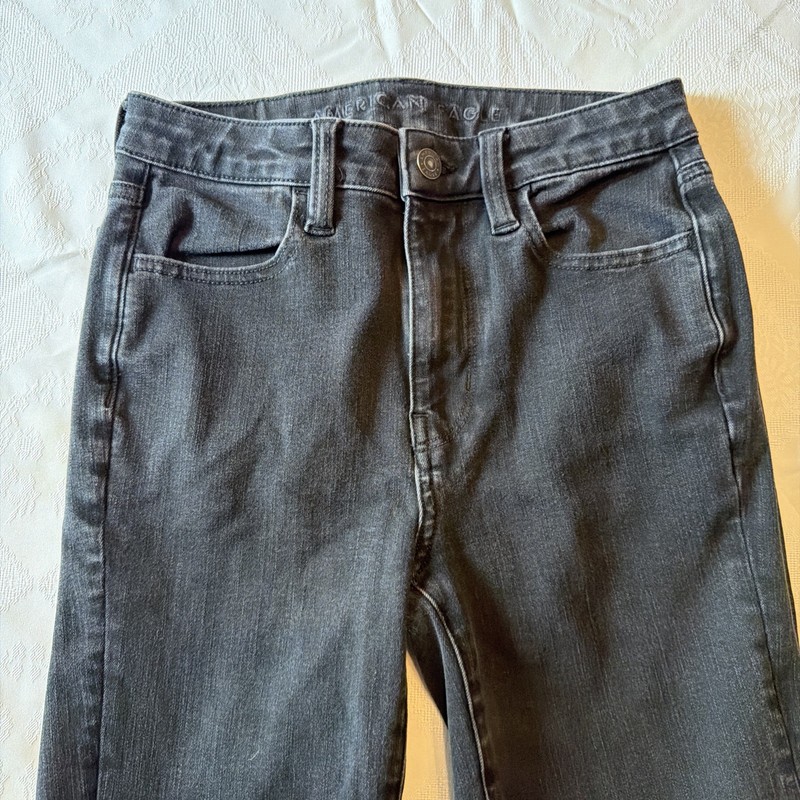 American Eagle Sz 4 X-short Super Hi-rise Jegging 360° Ne(x)t Level Stretch Blac