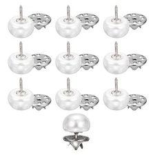 10pcs White No Sew Pearl Buttons 12mm Cover Up Pins Craft Button