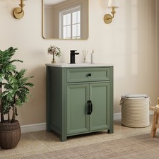 27.8" Modern Bathroom Vanity Set with Reinforced Legs  Painted Surface, Mid-C