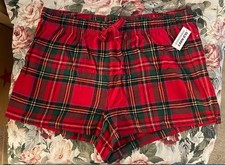 OLD NAVY Flannel Sleep Shorts for Women Red Plaid Size L / XL / XXL / XXL