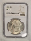1883 Morgan Silver Dollar NGC MS 63  $1 US Coin