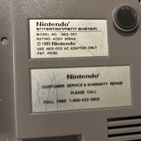 VTG NES Nintendo Action Set Box Styrofoam Console Grey Zapper NES-001