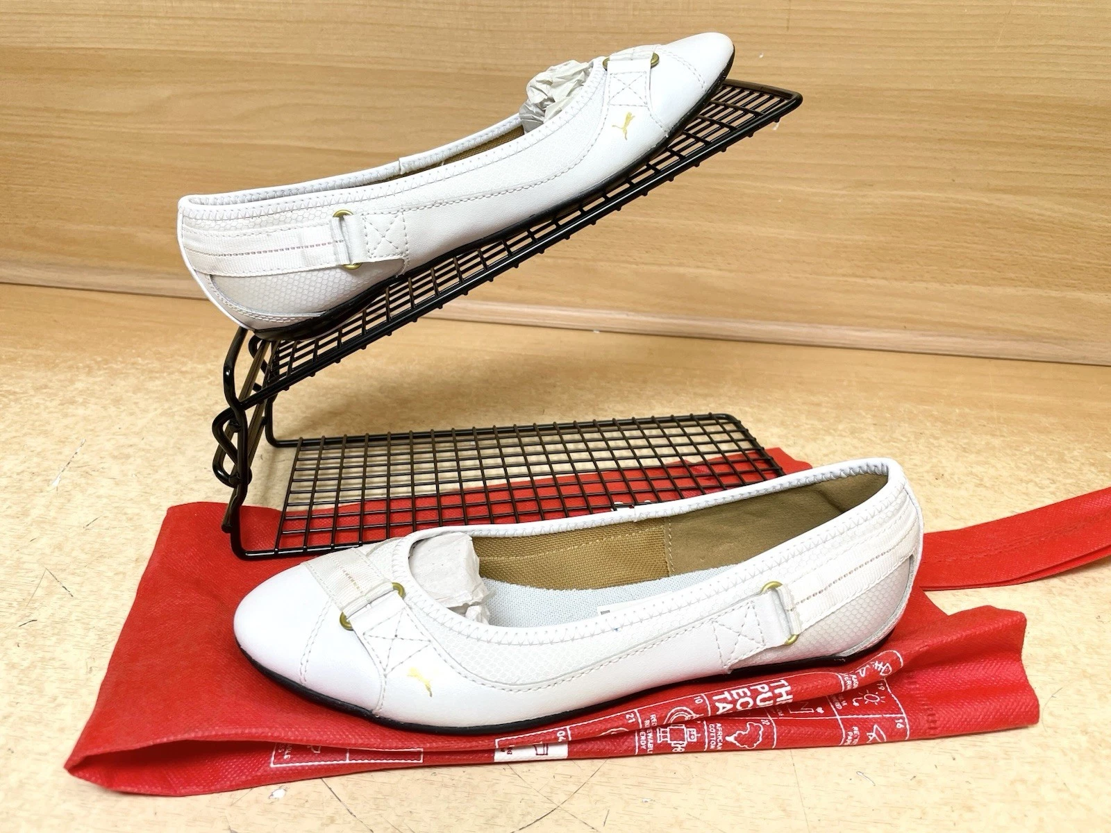 Ballerine donna PUMA Archive Ballerine Y2K anni 2000 taglia UK 4 oro bianco