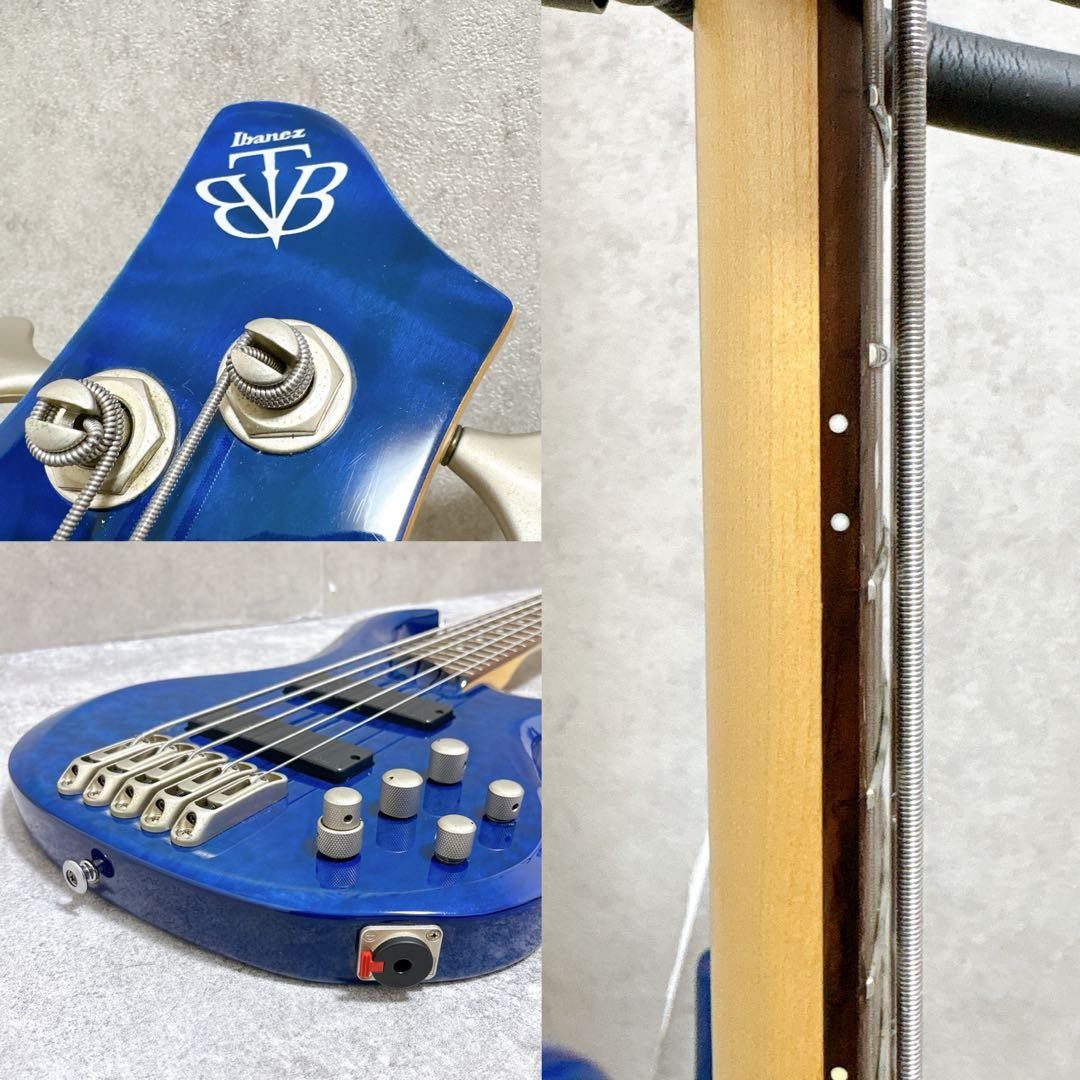 Ibanez BTB405QM 5 String Bass Blue Quilted Maple Top Active | eBay