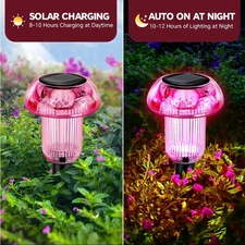 4 Pack Solar Garden Waterproof Lights Outdoor Landscape Led Pathway Yard Purple
