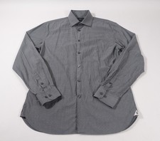 John Varvatos Mens Blue Striped Dress Shirt Size 15.5 34/35