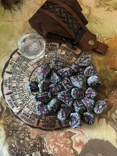 Rune stones Elder futhark Runes hand painted 25 stones  with Viking style pouch