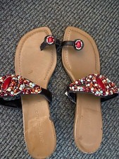 The Cutest Polished Red Rock Party Sandals *  Size 7.5 M USA MUST SEE! SO CUTE!!