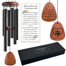 Fhiny Dog Memorial Wind Chime, 28'' Pet Loss Remembrance Gift - 6 Tube Metal ...