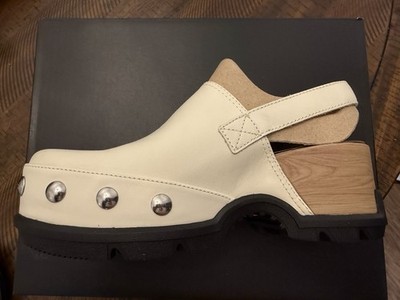 NIB Sorel ROAM N CLOG RVT Women's Clog (Chalk) Size 9.5 White Platform
