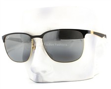 Ray-Ban Sunglasses Black on Arista Gold Gray Silver Mirror RB 3569 187/88 w/case