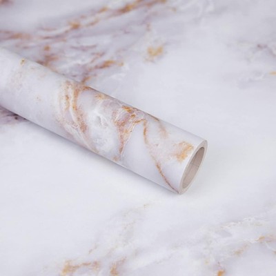 Möbelfolie Marmor Folie Selbstklebend 30x300cm Klebefolie Marmor Weiß Granit W