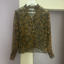 LOSAN Damen Bluse S Mehrfarbig Blumen V-Aussc...
