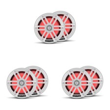 Rockford Fosgate M1-65 RGB LED 6.5" Marine Speakers 6 Pack White   2-Way C...
