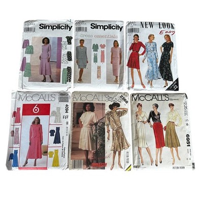 Six Vintage Uncut Misses Sewing Patterns for Dresses Skirts Jackets Tops Pants