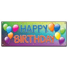 Happy Birthday Banner Concession Stand Food Truck Single Sided