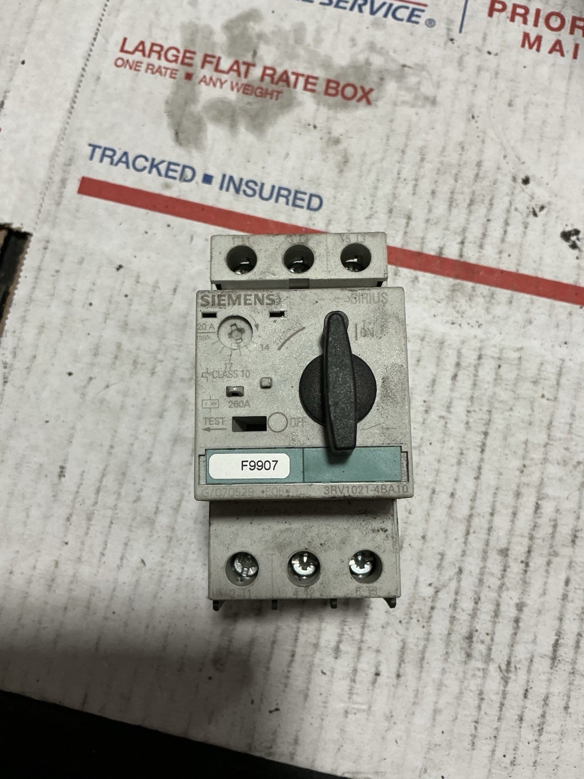 Siemens 3RV1021-4BA10 20A Motor Circuit Protector, 14-20A Adj Trip,