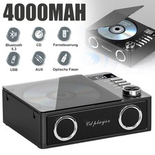 CD Player mit Bluetooth HiFi Lautsprecher Fernbedienung CD-Musik AUX/USB Tragbar