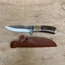 Atisen Fixed Blade Knife W/ Leather Sheath 
