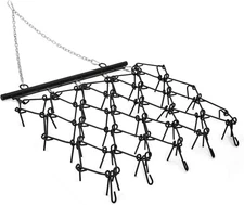 Heavy Duty Field Harrow W/ Chain, Tines for ATV Soil Breaking &Driveway Leveling