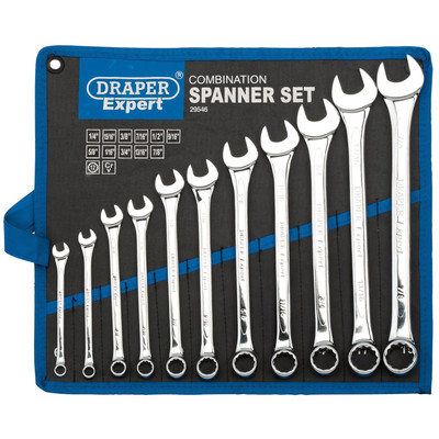 Draper Expert HI-TORQ Imperial Kombi-Schraubenschlüssel-Set 11-teilig silber