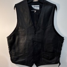 Harley-Davidson Genuine Leather Vest Black Size 48 Motorcycle Patch xl