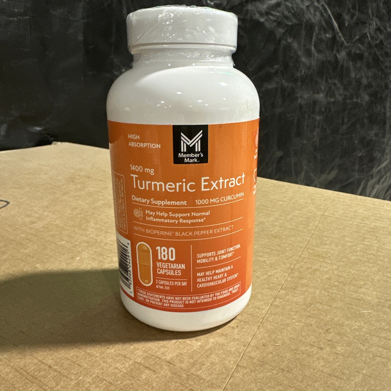 Member's Mark Turmeric Extract Dietary Supplement Capsules 180 Count EXP 08/2027