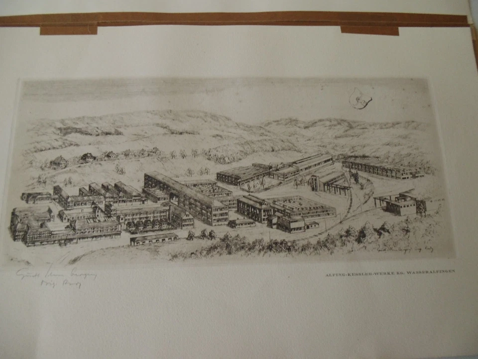 Org.Radierung Alfing-Kessler-Werke Wasseralfingen Gustl Illenberger - Bild 4 von 4