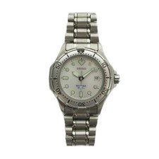 Seiko Scuba 200M Diver Quartz 7N35-6000 White Dial Date Men's Watch Used