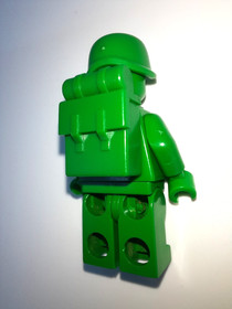 LEGO Toy Story &ndash; Green Army Man w/ Pack, Flag (toy001) Minifigure, 7595, 2010