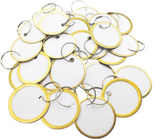 180 Pieces Metal Rim Tags Key Tags Round Paper Tags with Metal Rings for Car Key
