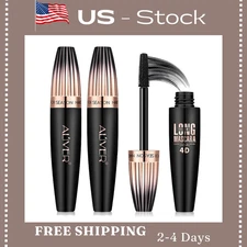 2 PK 4D Pure Silk Fiber Lash Mascara [Ultra Black Volume and Length], Thick lash