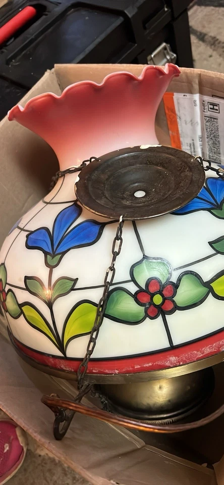 Lámpara Flor Estilo Tiffany Vintage RARA Única Foto 4 de 4