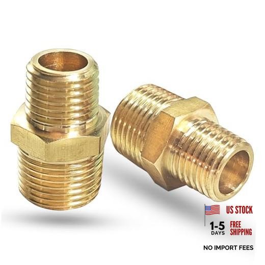 2PCS NPT Male Threaded Reducing Nipple Pipe Fitting 3/8" x 1/4" (2-Pack)