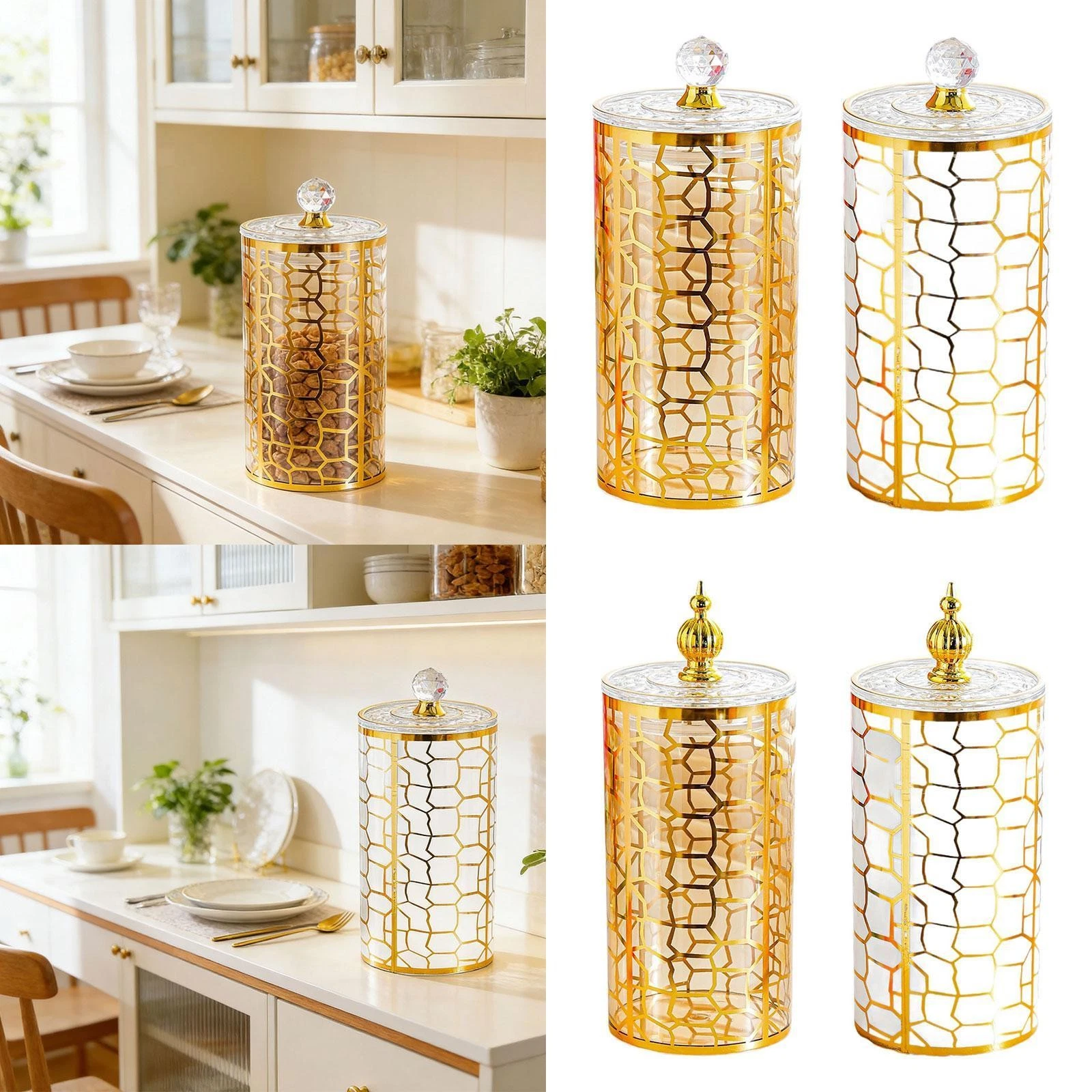 Coffee Canister Tea Tin Pantry Organizer Decorative Multipurpose with Lid Cookie