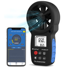 Digital Anemometer Bluetooth Wind Speed Gauge Meter 0.3-30M/s Temp Data Record