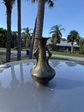 MEIJI ERA BRONZE VASE 1900 SWANS JAPANESE