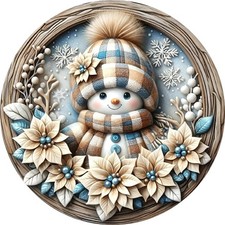 Christmas Snowman Diamond Art Hanging Kit for Adults, DIY Diamonds Painting Door
