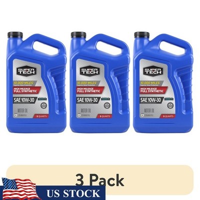 High Mileage Full Synthetic 10W-30 Motor Oil 5 QT Superior Engine Protection New