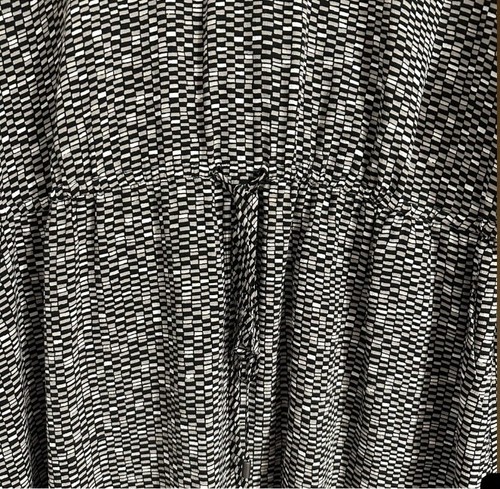 Vince schwarz Multi Geometrisches Seiden Langarm Kleid Small - Bild 5 von 10