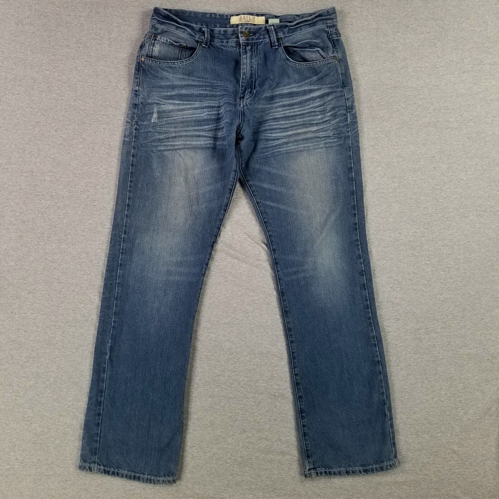 Agile Jeans 36x34 Straight Leg Soft Denim Broken In Flap Poc