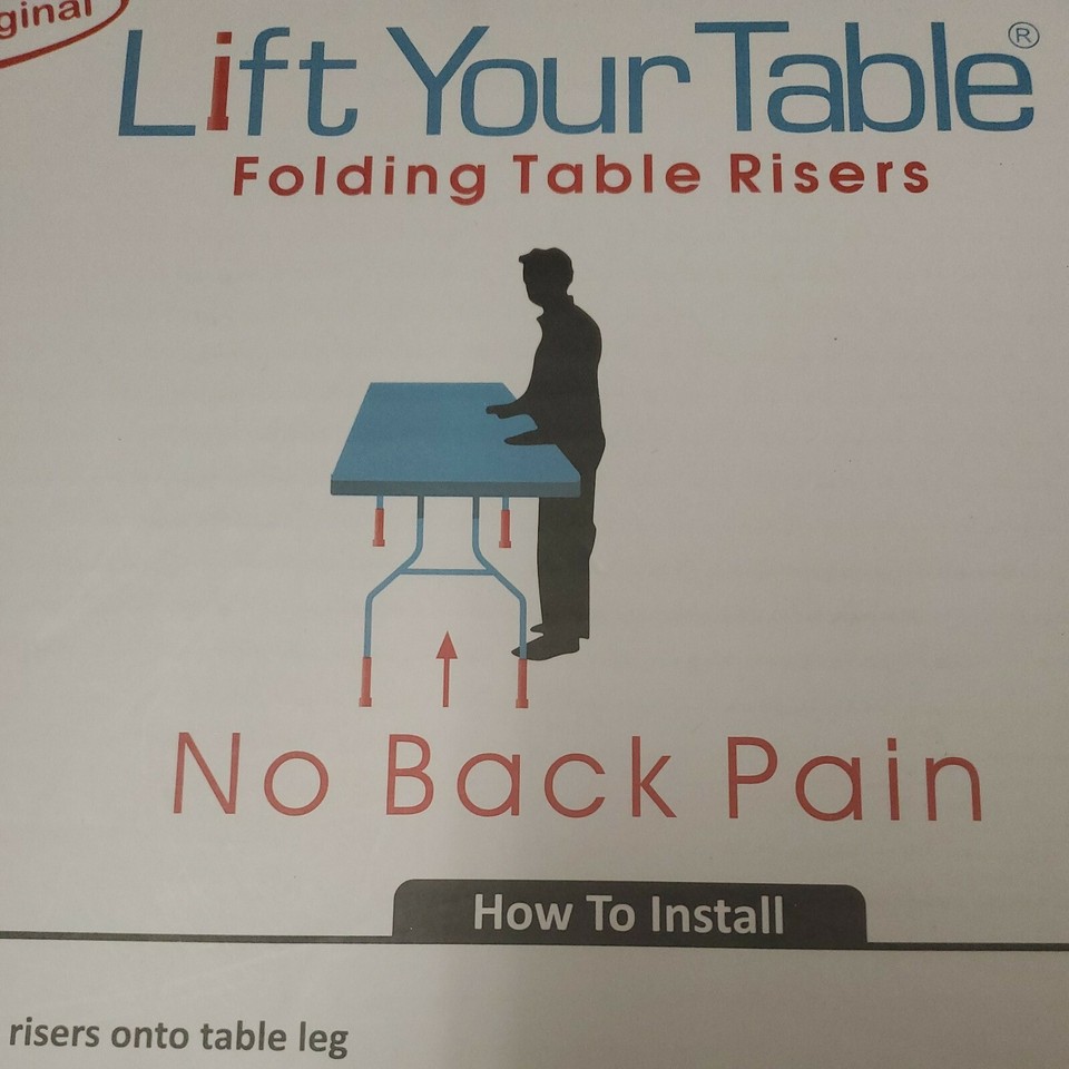 Lift Your Table Folding Table Risers Extenders - Converts Folding ...