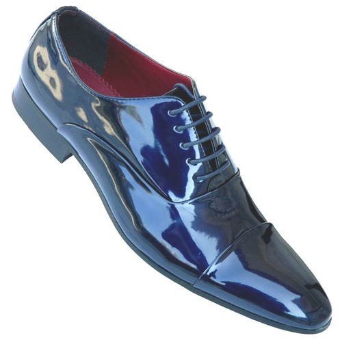 SCARPE UOMO ELEGANTI CLASSICHE PER CERIMONIA BLU O NERE INGROSSO E  DETTAGLIO | eBay