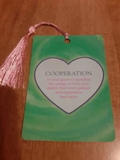 "Cooperation" Love Affirmation Bookmark Tarot Oracle Card Gift Purified &Charged
