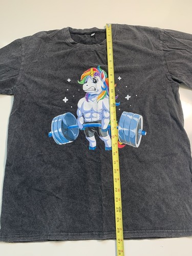 Lifting Unicorn Pony Bro Shirt L Short Sleeve Weightlifting Workout Black - Picture 3 of 4